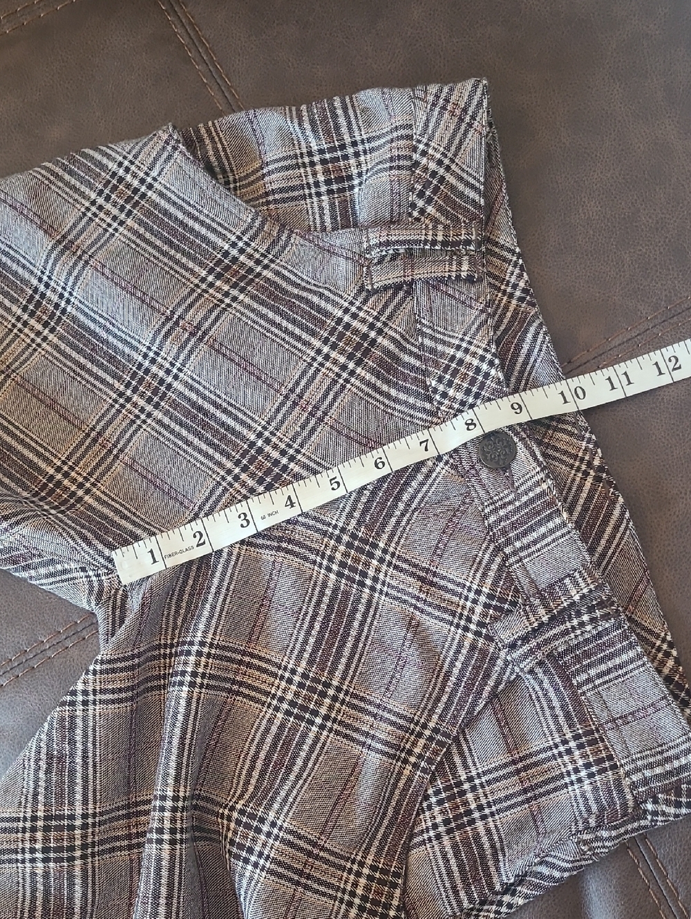 Free People Low Rise Flare Bell Bottom Wide Leg Plaid Trouser Pants Wmn 8 Hippie - Picture 14 of 15